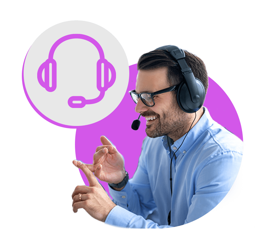 Support agent with headset